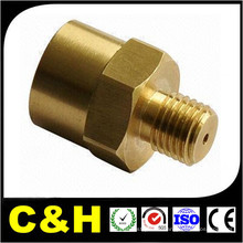 CNC de alta precisión del precio de fábrica que mecaniza el ajuste de tubo de cobre amarillo cromado con ISO9001: 2008